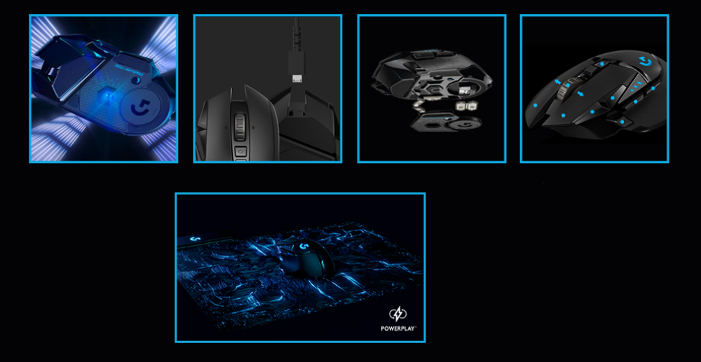 Mouse Sem Fio Gamer Logitech G502 Lightspeed Hero 16K 11 Botões  16000 DPI RGB Lightsync, Preto - 910-005566